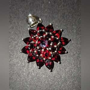 Elegant 30 Gram Garnet Pendant in Sterling Silver Setting
